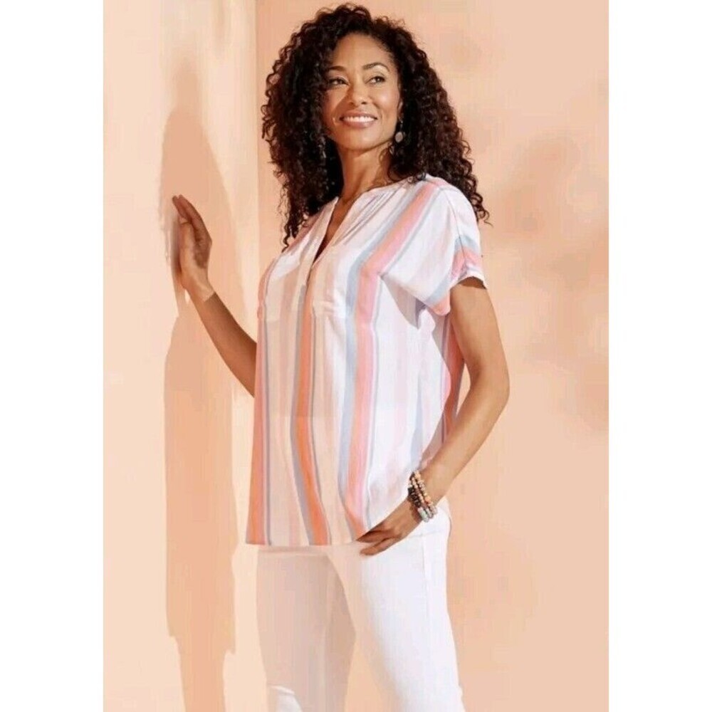 Chico's Striped Pullover Shirt